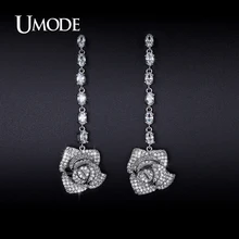 UMODE 2016 Newest Flower Crystal Dangle Earrings For Women Jewelry Brincos Para As Mulheres Christmas Gifts Bijoux Femme AUE0230