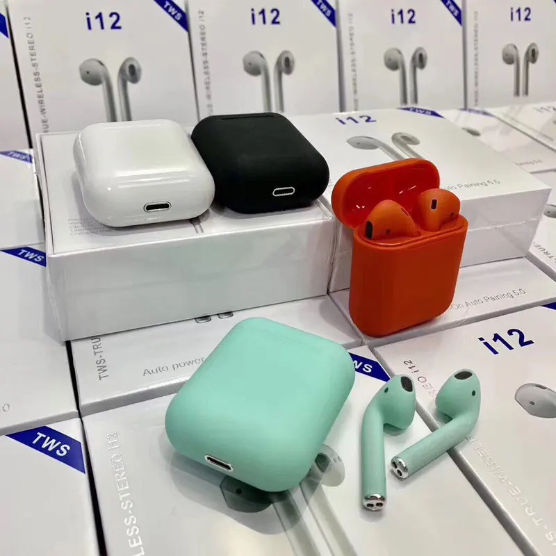 

Mini i12 TWS Air Pod Bluetooth 5.0 Headphone Sports Sweatproof True Wireless Touch Earbuds Ear Pod Binaural call Mic Earphones