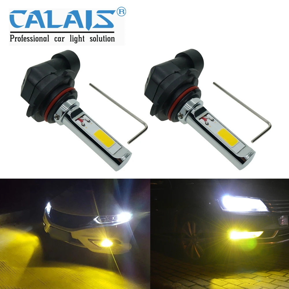 2PCS Super Bright 9006 HB4 LED Fog Light Bulbs Yellow White 2000 Lumens