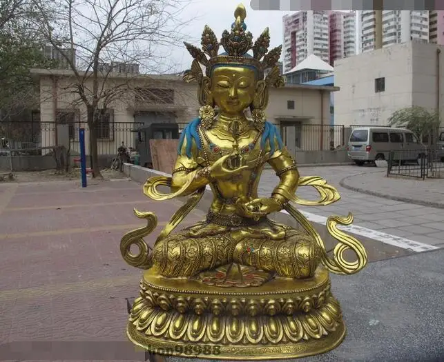 

32"Tibet Buddhist Bronze Gilt Vajrasattva Vajradhara Guan-yin Goddess Buddha