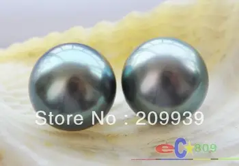 

hj 00131 NATURAL REAL 11mm ROUND TAHITIAN PEACOCK BLACK LOOSE PEARL 2pcs
