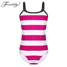 Для детей и подростков, цельное платье на тонких бретельках Полосатый купальник купальный костюм для девочек Юбка-брюки для девочек, многослойная юбка-пачка купальный костюм