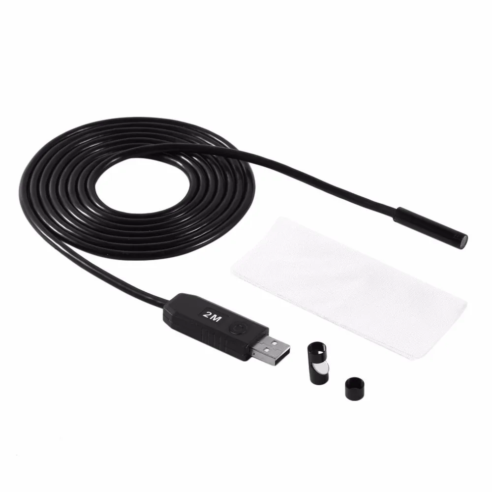 

1pcs usb microscope 2M 7mm 6 LED Waterproof Endoscope Borescope Snake Inspection Video Camera 2018 hot sales Drop ship IP67