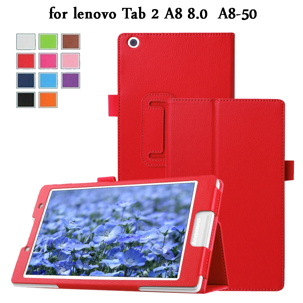 

case for lenovo Tab 2 A8 8.0 leather protective cover funda For Lenovo Tab 2 A8-50 A8-50F A8 50 8" tablet CASE +SCREEN stylus