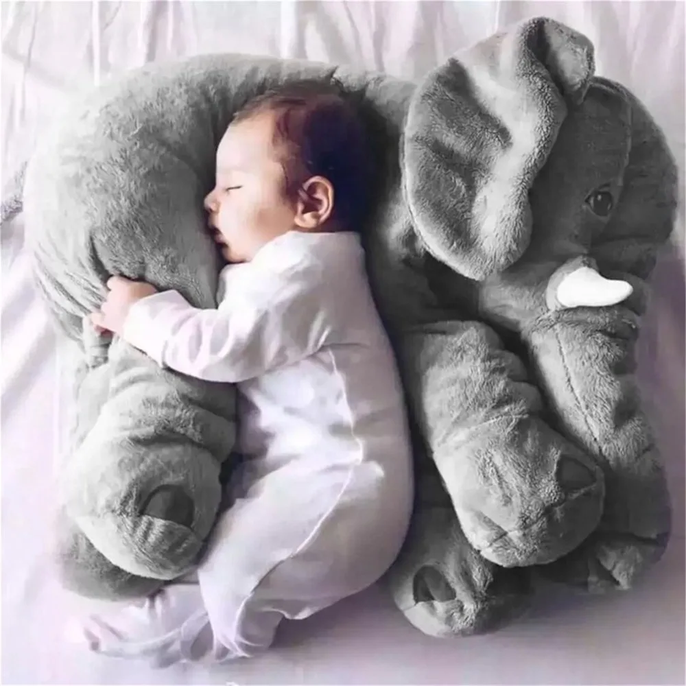 

60CM Long Nose Plush Elephant Toy Lumbar Stuffed Animal Pillow Baby Appress Doll Bed Cushion Kids Toy For Girl