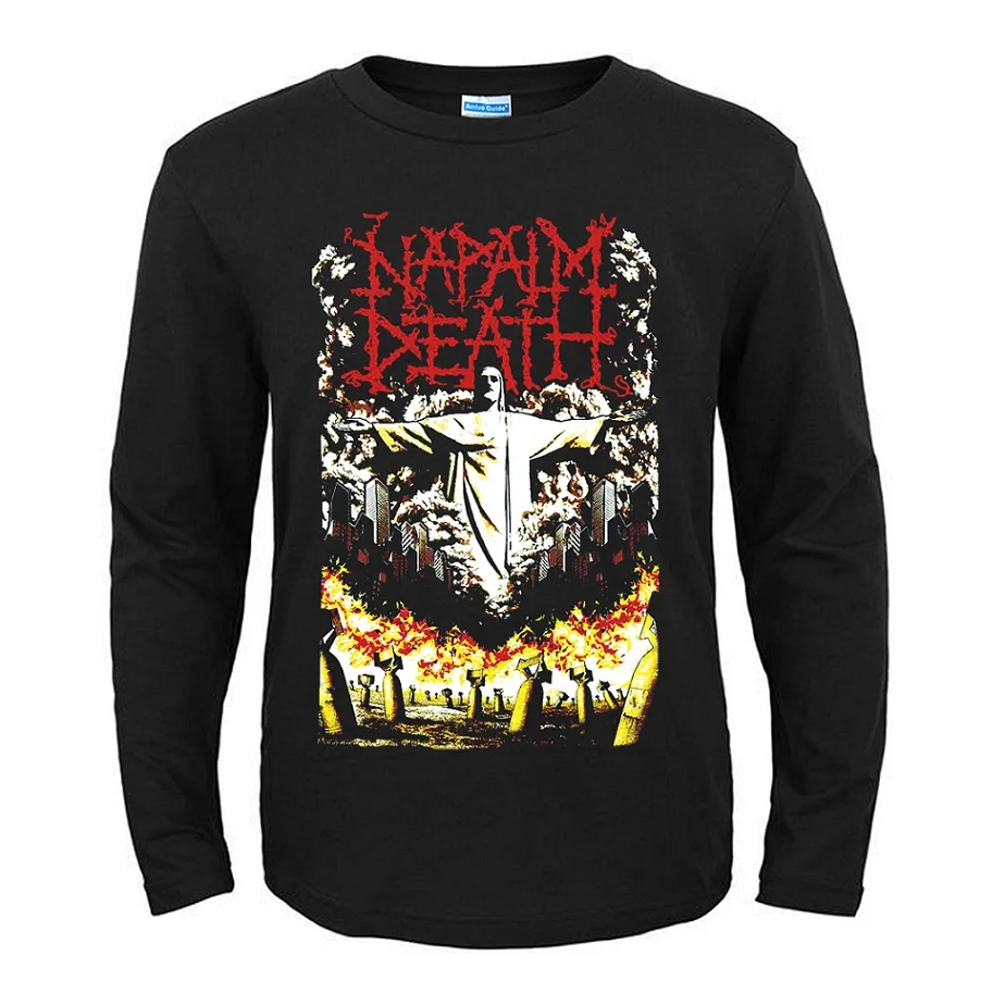 7 дизайнов Harajuku Napalm Death Rock рубашка фитнес Hardrock тяжелый металл хлопок Скейтборд Повседневная с длинным рукавом Череп Демон - Цвет: 7