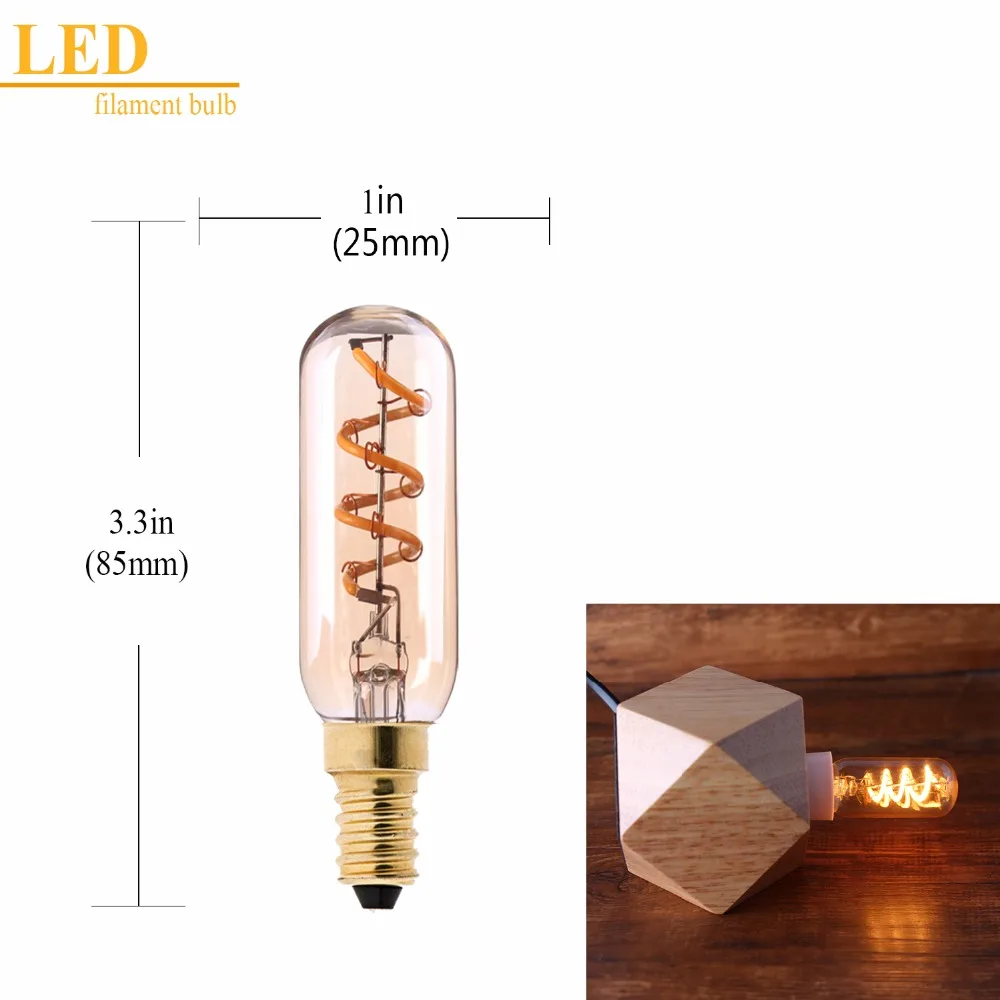 Grensk E14 Светодиодный светильник в стиле ретро с регулируемой яркостью, лампа накаливания, спиральная лампа E12, светодиодный светильник Эдисона 110 В 220 в 3 Вт, винтажная стеклянная лампа T25 C35 C32T