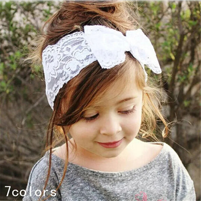 

Girls Lace Big Bow Hair Band Girl Head Wrap Band accessories Girl headband cute hair band newborn floral headband