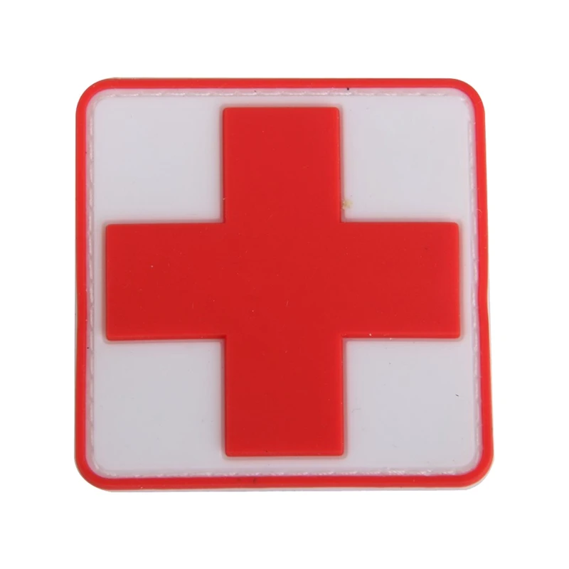 

New Outdoor First Aid PVC Red Cross Hook Badge Patch