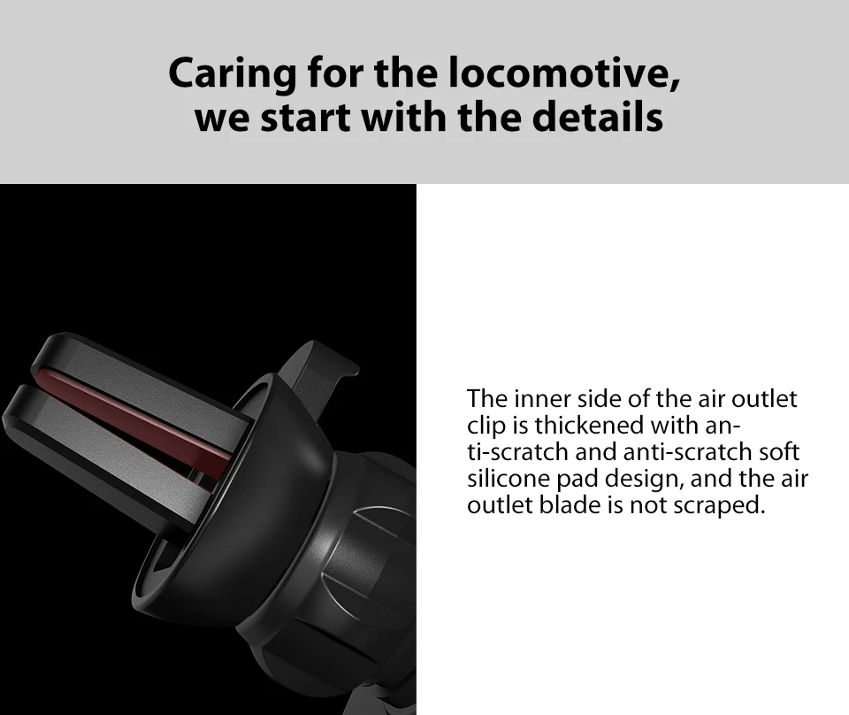 Xiaomi Mijia COOWOO Smart Car Bracket with Gravity Sensor One-handed Operation Multi-device Compatible Air Outlet Clip Holder (7)