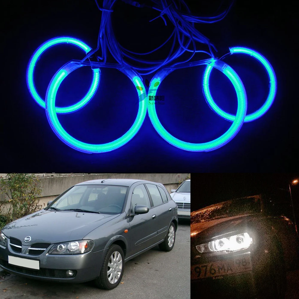 WHITE 7000K CCFL Headlight Halo Angel Eyes Kit For Nissan Almera n16