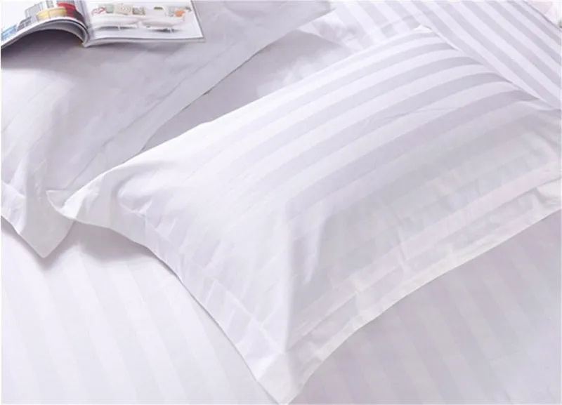 1pc 100% Cotton Pillow Case Classice White Stripe Pillow Cover Home Bedroom Hotel Bedding Pillowcase Pillow Sham