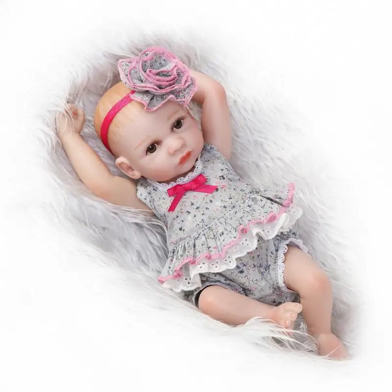 Мини-близнецы reborn Baby doll Полный Силиконовые ручной работы для новорожденных, для девочек куклы реалистичные новорожденных Baby Doll младенцев, милые костюмы на день рождения - Цвет: Синий