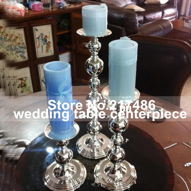 

3pcs/set sliver iron tall large candle holder flower stand column indian wedding candlestick designs for wedding decorations