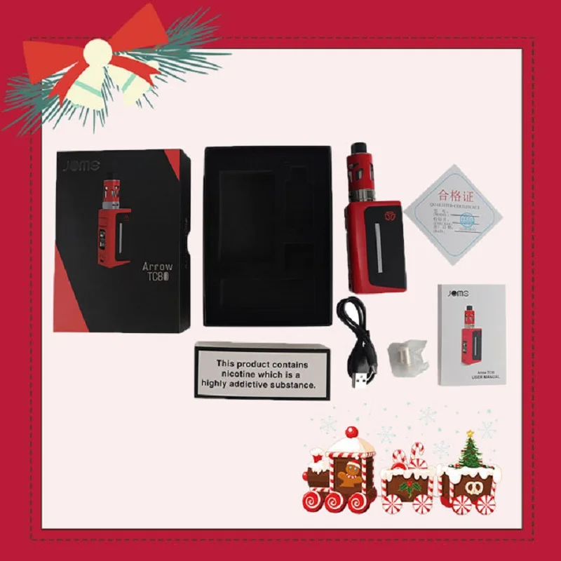 

Original Arrow TC80 80W Electronic Cigaret Kit 2200mah 80TC Vape Box Shape Atomizer Vaporizer Electronic Cigarette Kit Jomo-281