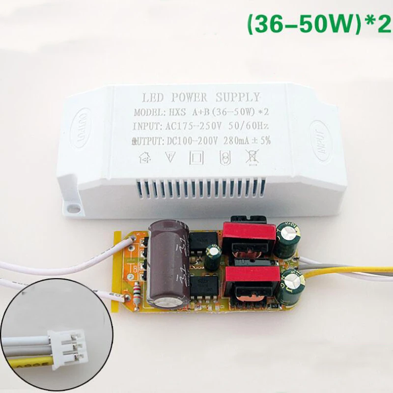 

36-50W 48W LED Driver 280mA Two Light Color Power Drive for Ceiling Light Power Supply 20pcs