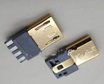

100PCS Gold Plated Micro USB 4P Welding Line Type Connector Adapter
