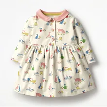 Платья для девочек; одежда для малышей; осеннее платье из хлопка; детская одежда с длинными рукавами; детская одежда с воротником; вечерние платья для маленьких девочек