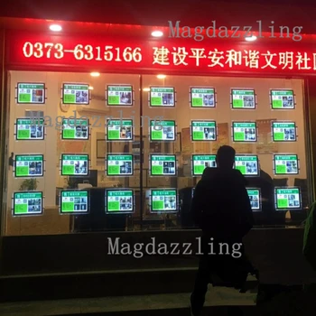 

A3 Single Sided Window Hanging LED DIsplay Lighting Panel Light Box for Real Estate Agent (included power plug,cable wires,kits)