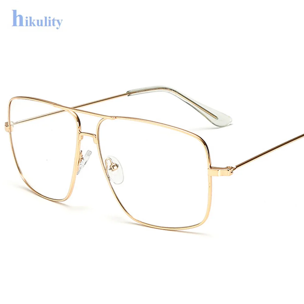 gold frame square glasses