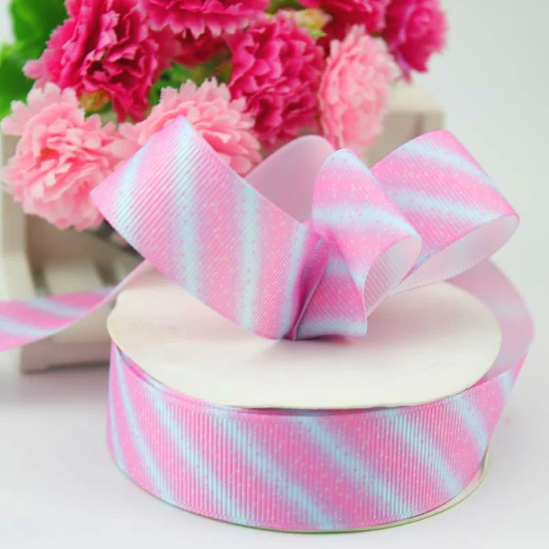 2 striped polyester grosgrain ribbon