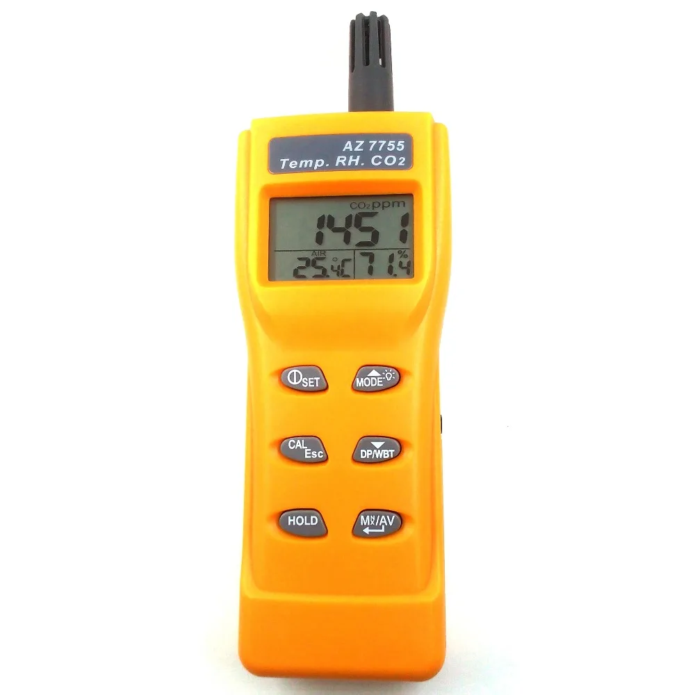 

Digital CO2 tester air quality monitor gas Analyser CO2 meter thermometer Hygrometer humidity Meter 3-in-1 CO2 Detector AZ7755