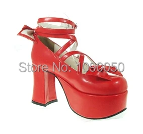 

Big:34-44 Angelic imprint 2016 LOLITA COS PUNK Bowtie Patent Leather shoes princess sweet high heels fashion Cosplay girl's pump