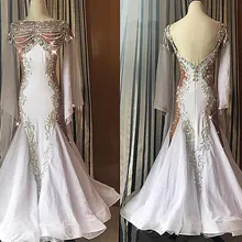 GOODANPAR стандартные платья для конкурса бальных танцев для женщин и девушек с боди бюстгальтер чашка лайкра органза вальс одежда для сценических танцев