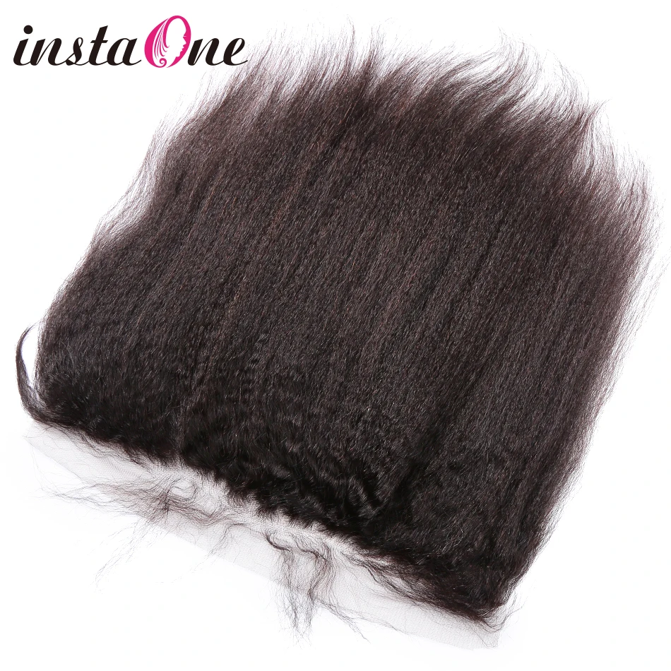 

Instaone Hair 3 Bundles Brazilian Kinky Straight With Frontal 13*4 Free Part Ear to Ear Lace Frontal Virgin Human Hair Bundles