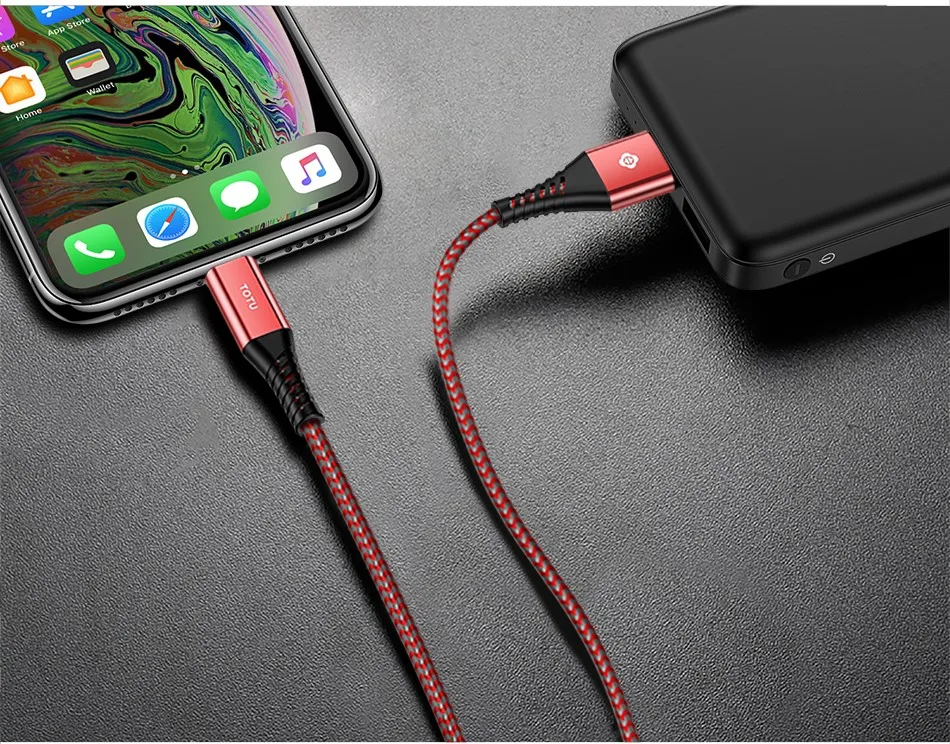 TOTU USB кабель для iPhone Xs Max Xr X 8 7 6 6s Plus SE 2.4A Быстрая зарядка зарядное устройство кабель для передачи данных Шнур адаптер кабель для мобильного телефона