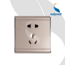 250 В 10A стены Алюминий электрические Мощность гнездо/Роскошные Дизайн Золотой Цвет разъем Панель(sp-e70-14