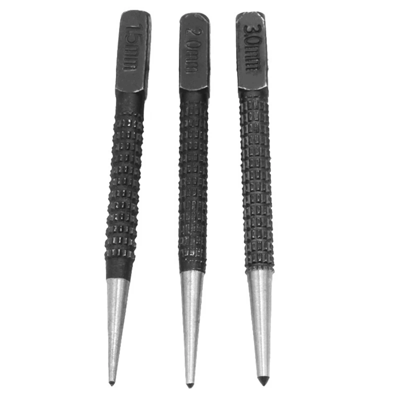 3pcs Slip Center Punch Set Steel Metal Wood DIY Marking Tool For