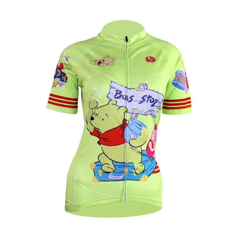 

New Cartoon bus stop Alien SportsWear Womens Cycling Jersey Cycling Clothing Bike Shirt Size S To 2XL