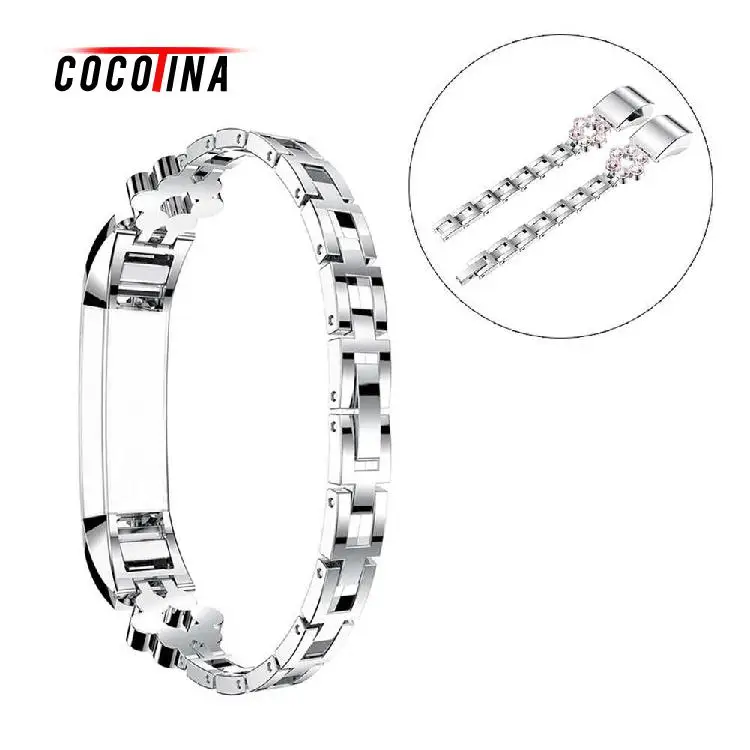 

COCOTINA Hot Sale Diamond Design For Female Stainless Steel Bands Strap For Fitbit Alta/Alta HR Smart Watch LBD1435