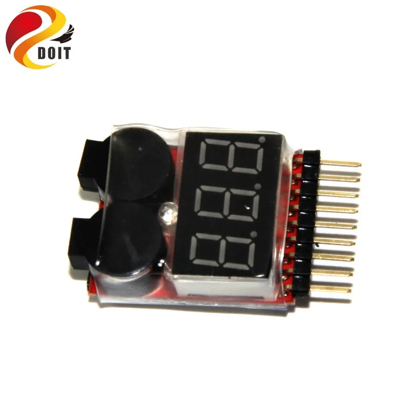 

DOIT 3pcs 1-8S Battery Display Low Voltage Buzzer Alarm 2IN1 Tester Module Battery Display Alarm Module with BB Ring LP