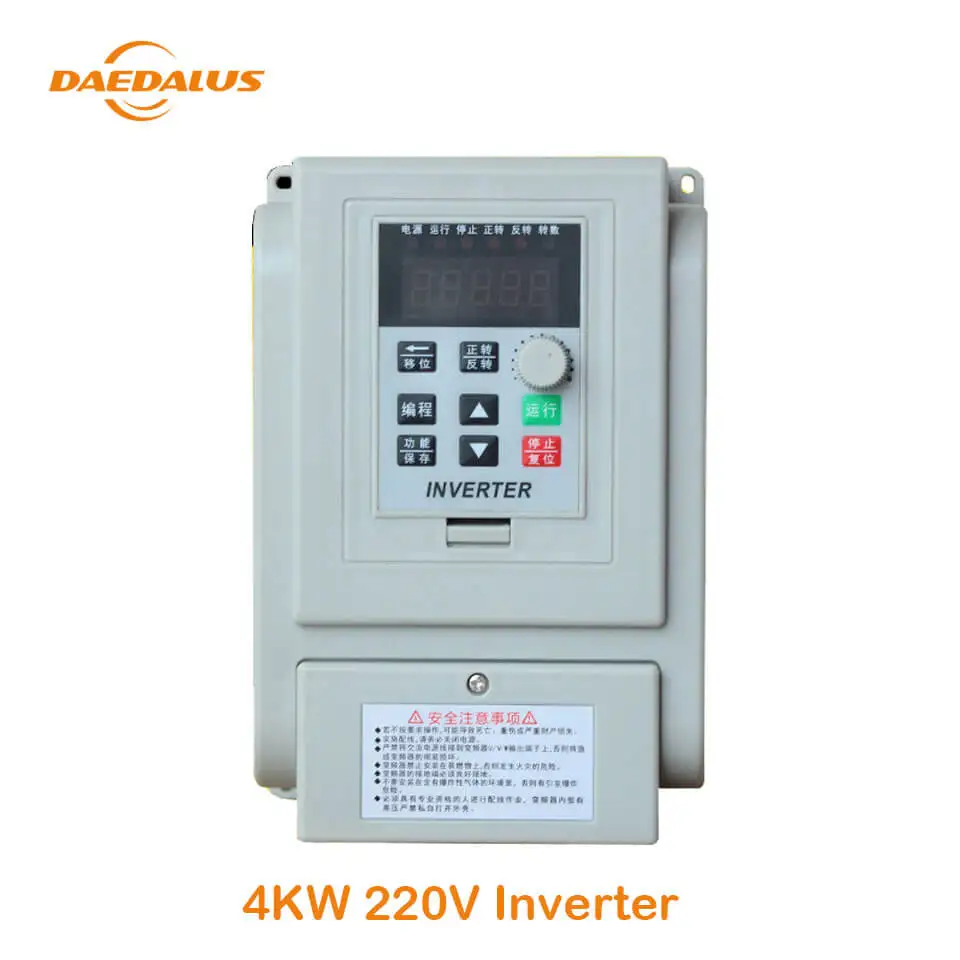 

Daedalus 1Pc 4Kw Vaf Frequency Converter Adjustable Speed 220V Inverter Frequency Changer For Cnc Spindle Motor Minotor