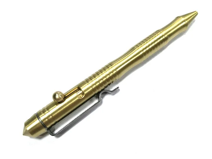 Тактическая медная ручка для самообороны, EDC, инструменты для улицы, латунная головка, портативная гелевая ручка, знак, Подарочная коробка, зажим для карандаша, набор для выживания, для кемпинга