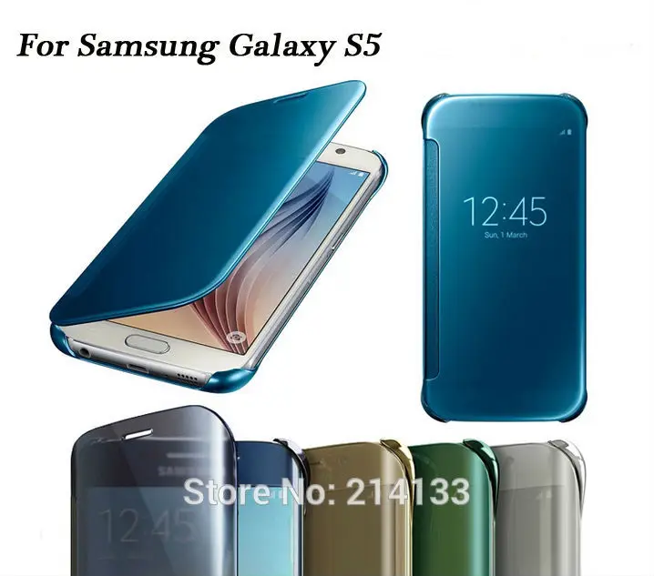

Plating Flip Cover for Samsung Galaxy S5 Case Smart Mirror View case S5 Carcasas G900F G900S G900W8 Phone Cases
