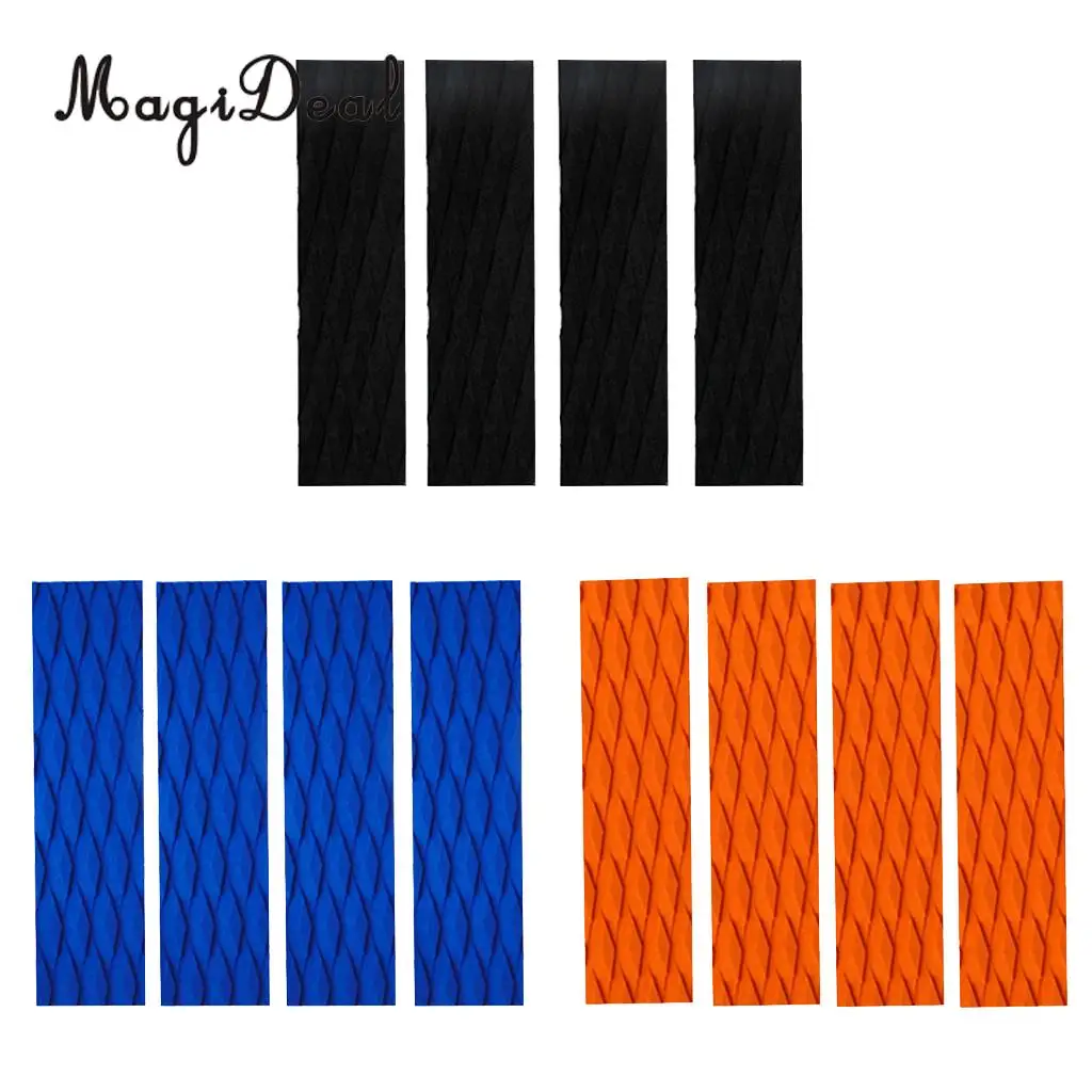 MagiDeal LongBoard 4Pcs Non-Slip EVA Surfboard Traction Pad Bar Grip Skimboard SUP Surfing Surf Body Board Shortboard Accessory