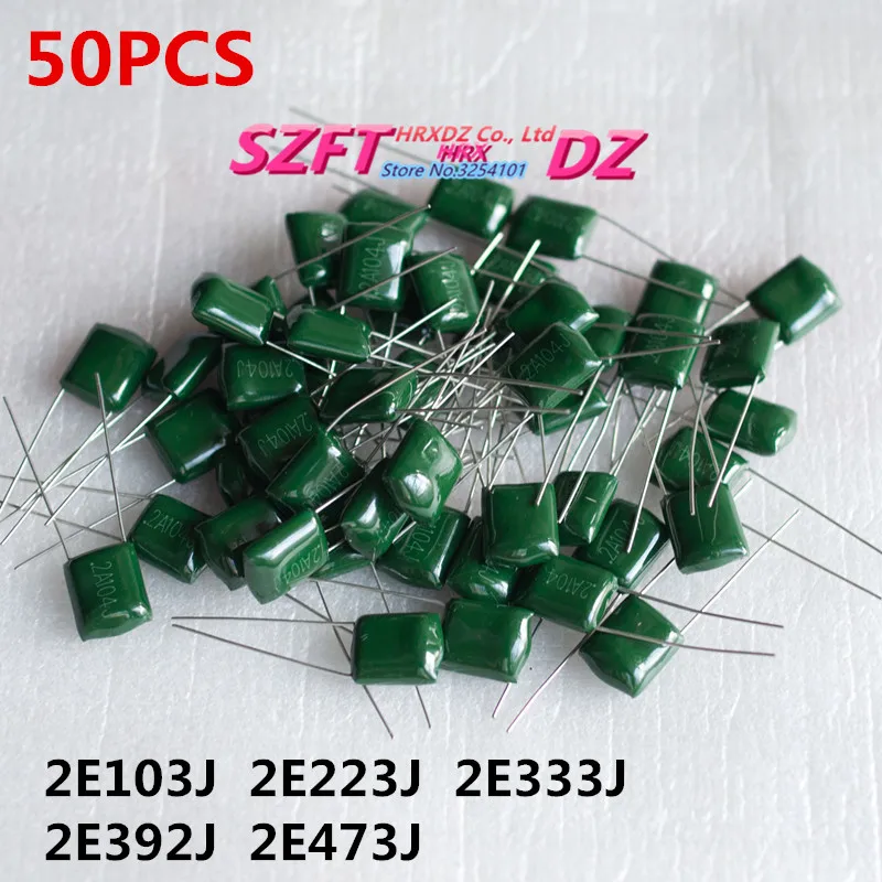 

SZFTHRXDZ Wholesale prices 50PCS polyester film capacitor 2E103J 2E223J 2E333J 2E392J 2E473J