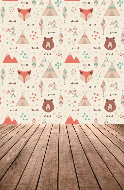 HUAYI birthday Photography Backdrop Scenery Custom Photo Portrait Studios Background cartoon animal Backdrop   XT4768