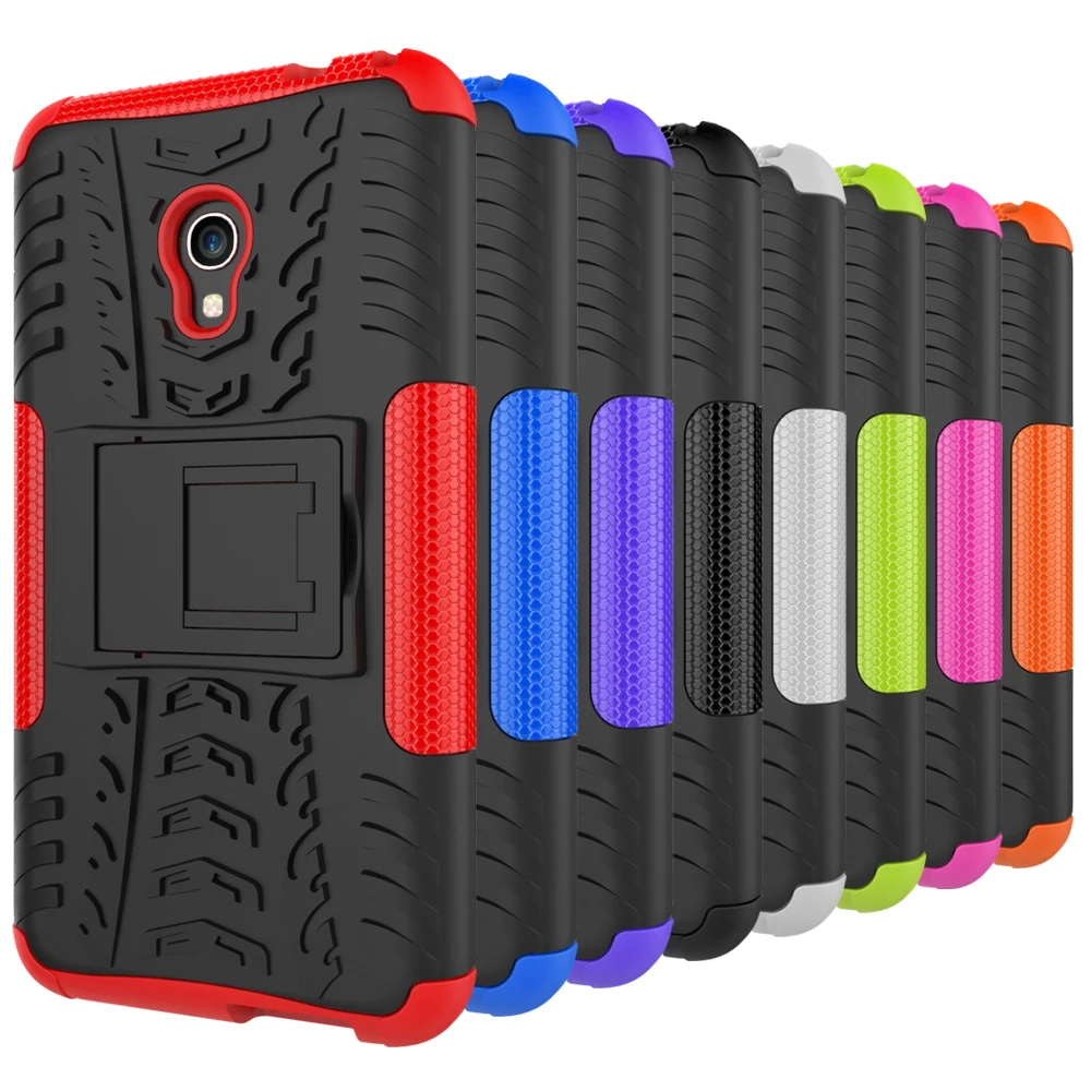 Silicon + Plastic 2 in 1 Dual Layer Shockproof Stand Phone Protection