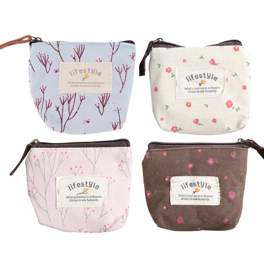

Design Canvas Cartoon Printing Women's Wallet Handbag Key Change Coin Purse Bags Female Mini Pouch Carteira Feminina For Girls