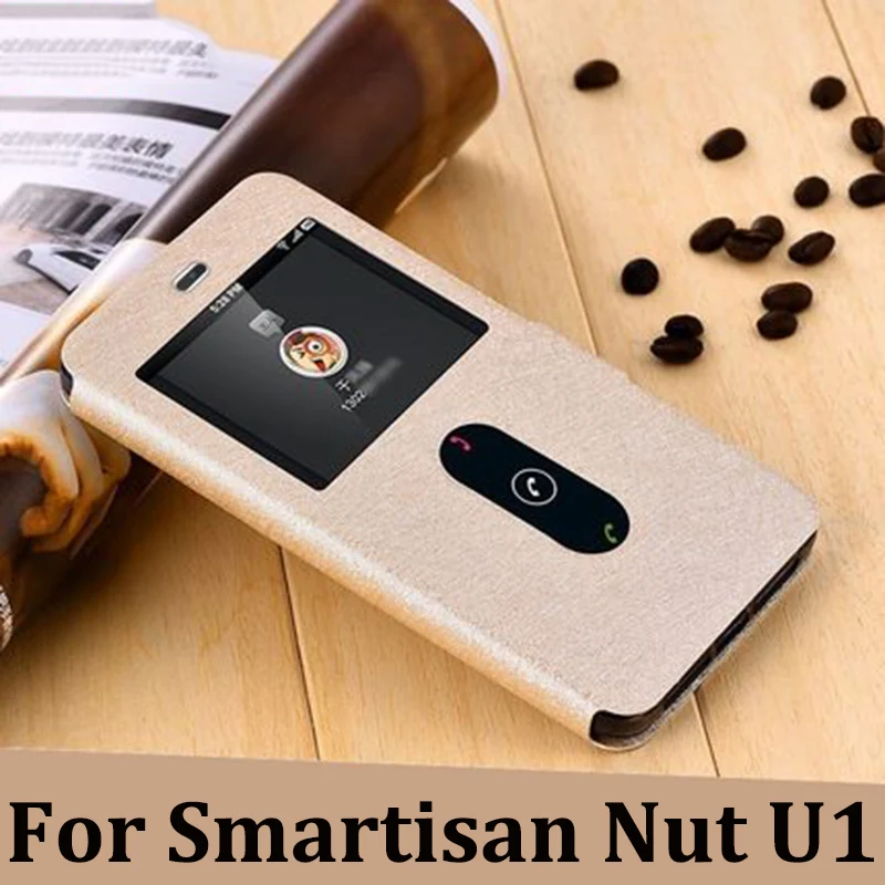 

Open window cover For Smartisan nut U1 Case cover leather phone Cases For Smartisan nut YQ601 YQ603 YQ607 case flip shell cover