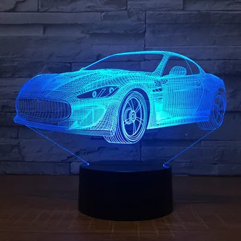 

Modern Super Sports Car 3D 7 Color Lamp Visual Led Night Lights For Kids Touch Usb Table Lampara Lampe