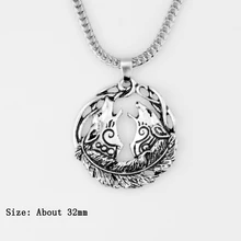 1 шт., антикварное серебряное ожерелье с подвеской в виде волка, норвежский викинг, ювелирное изделие, винтажное женское ожерелье-амулет CT628