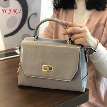 Сумка из натуральной кожи женская новая Корейская версия модной простой дамской сумки с откидной крышкой сумка на плечо