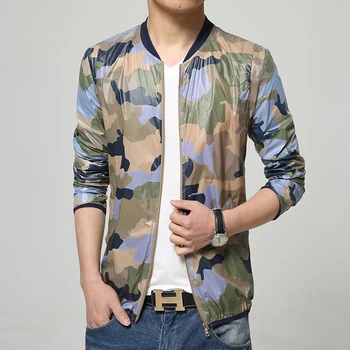 

HCXY brand Thin Quick Dry Jacket Coat for MenWindbreaker male printed Fashion Mens Sunscreen Jacket Windproof