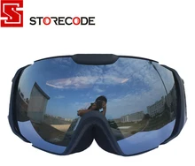 StoreCode Brand Ski Goggles Double UV400 Anti-Fog Ski Mask Glasses Women Men Skiing Snowboard Black Frame Snow Goggles 656