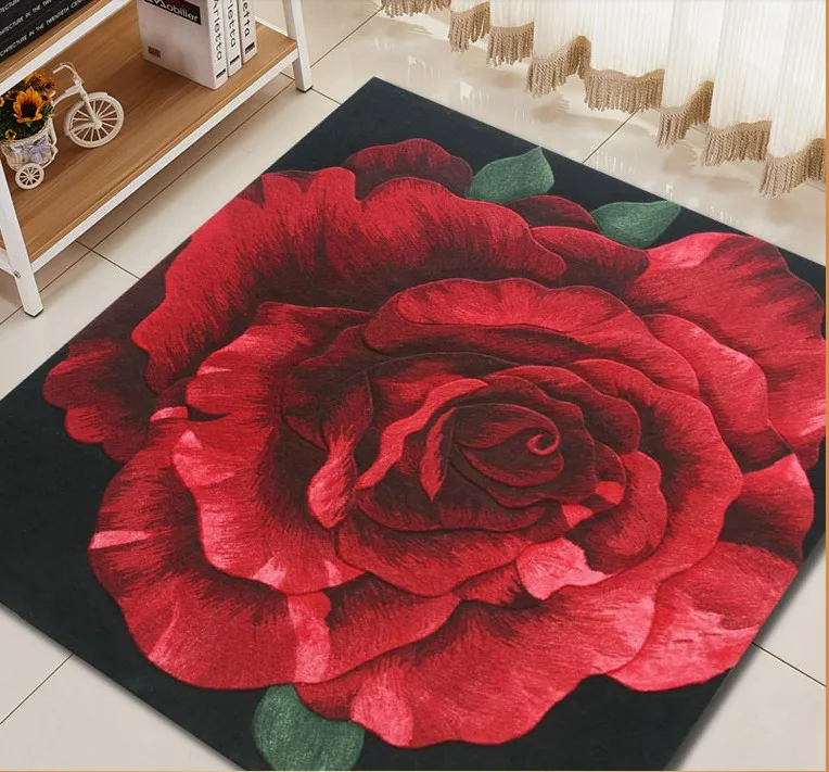 

Rose Wool Large size carpets for parlor living room bedroom Classical Embroidery art rugs decoration floor rug Floral carpet